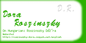 dora roszinszky business card